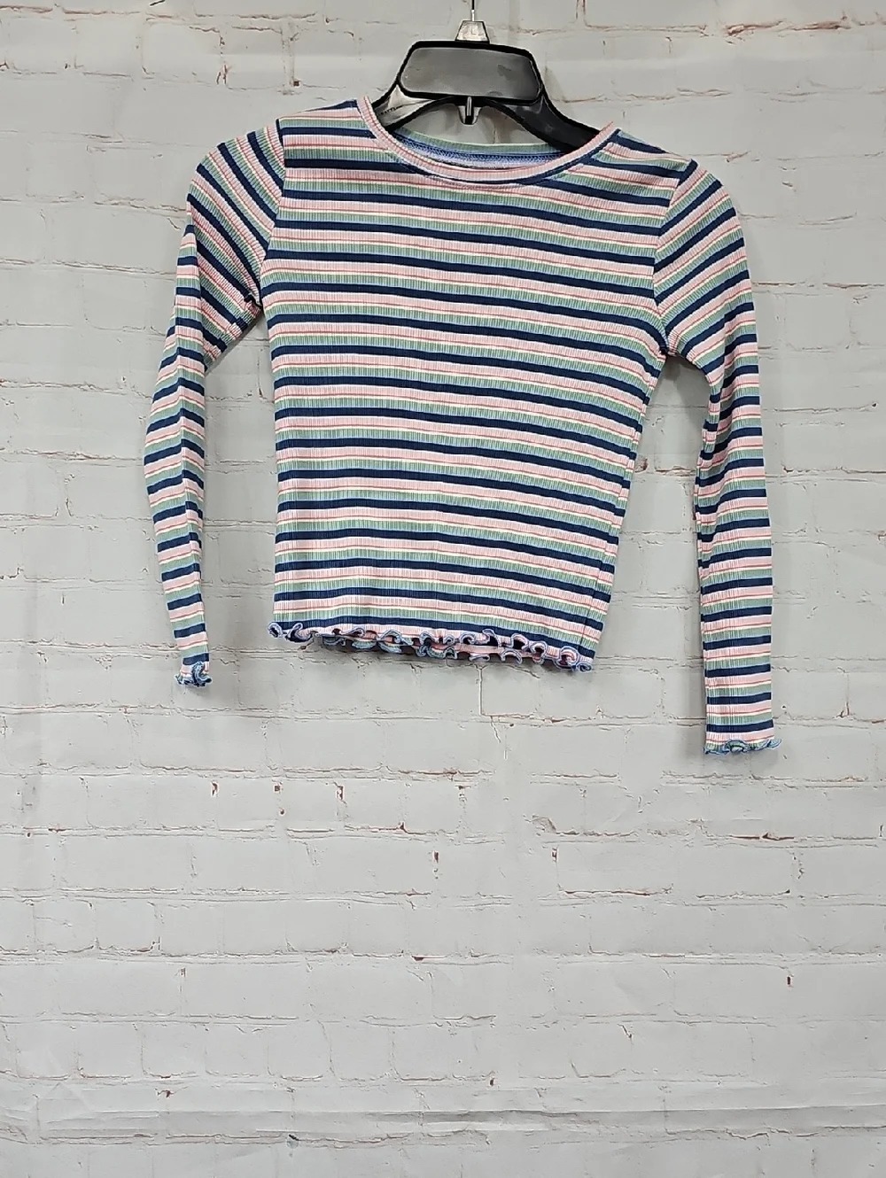 OshKosh B'gosh Striped Ribbed Top in Blue, Pink & Green